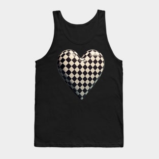 Checkered 3D Heart Tank Top